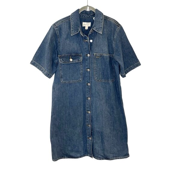 Universal Thread Women's Casual Denim Western Dress Button Front Size S NEW - Picture 1 of 6